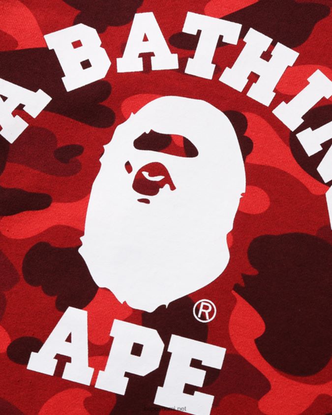 kirkkaan punainen lapset A Bathing Ape color camo college crewneck jr 8HT2D81651