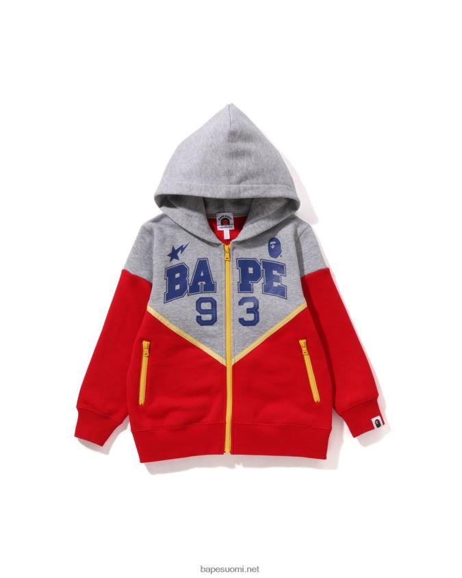 kirkkaan punainen lapset A Bathing Ape värillinen vetoketjuhuppari 8HT2D81581