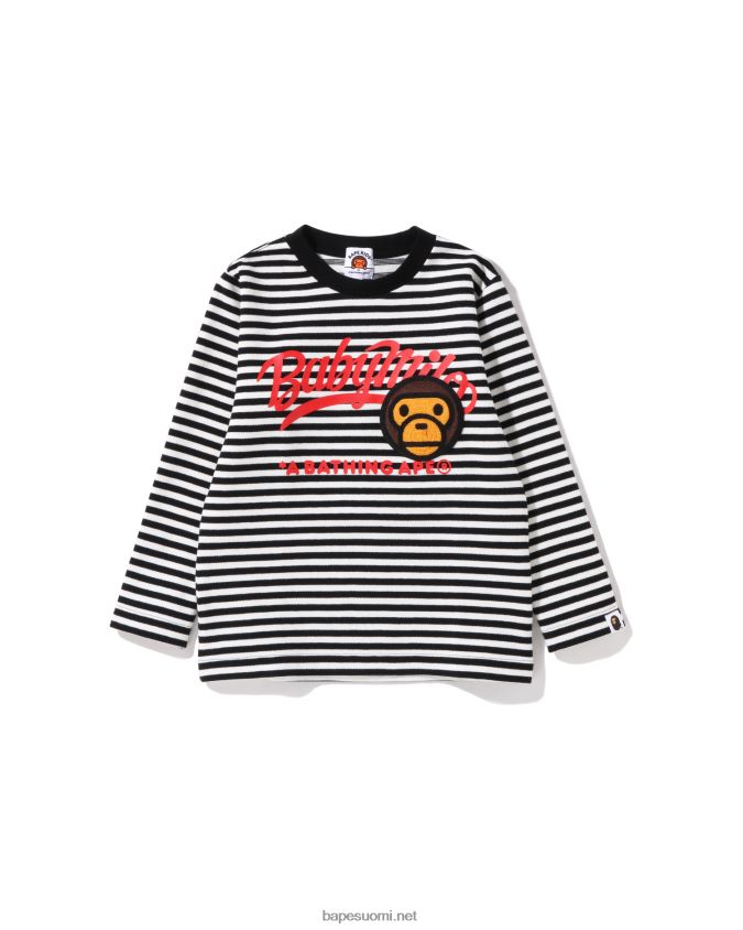 musta lapset A Bathing Ape baby milo patch hoop crewneck 8HT2D81628