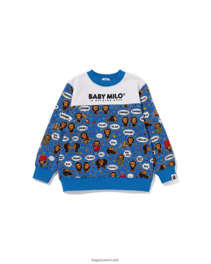 sininen lapset A Bathing Ape baby milo puheilmapallo crewneck 8HT2D81528
