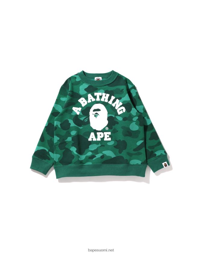 smaragdi lapset A Bathing Ape väri camo college crewneck 8HT2D81644