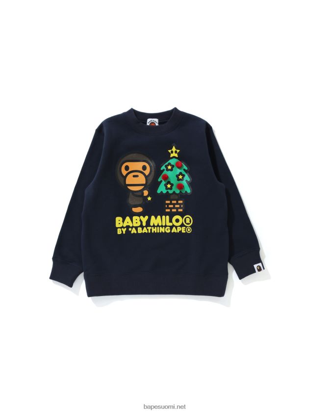 tummansininen lapset A Bathing Ape baby milo christmas tree crewneck collegepaita 8HT2D81785