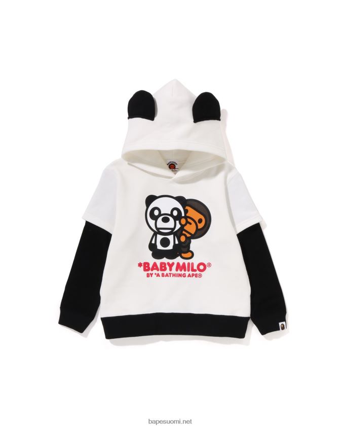 valkoinen lapset A Bathing Ape baby milo panda -kerroksinen neulehuppari 8HT2D81461