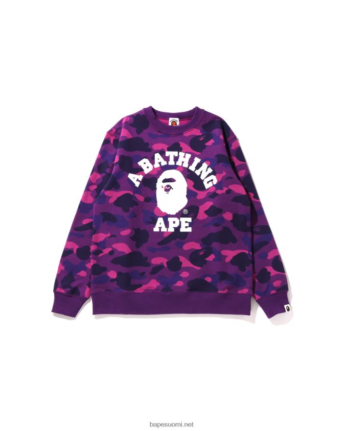 violetti lapset A Bathing Ape color camo college crewneck jr 8HT2D81650
