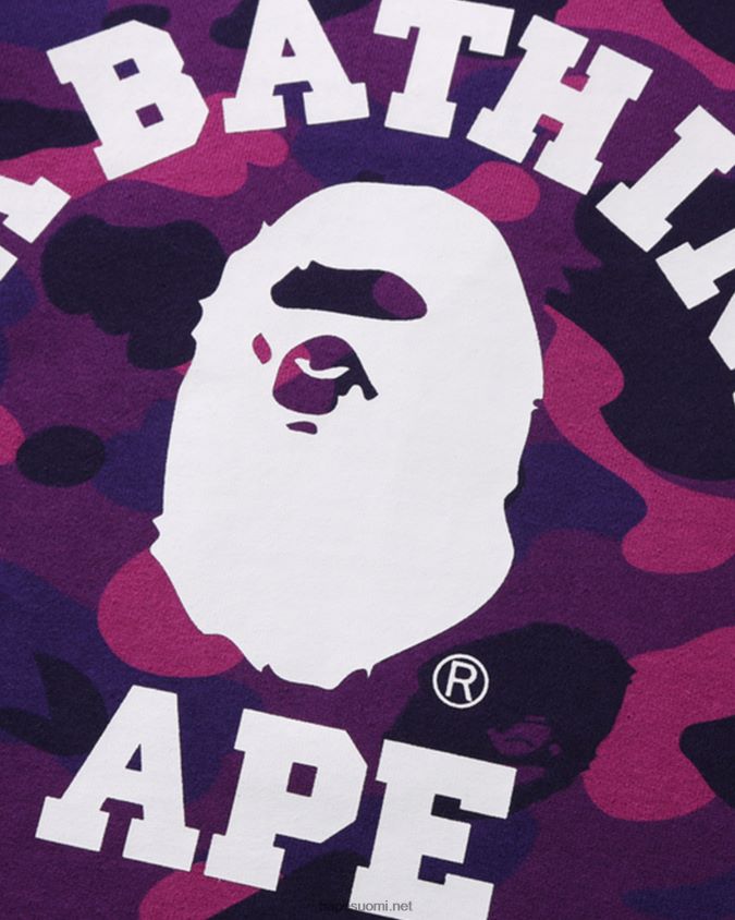 violetti lapset A Bathing Ape color camo college crewneck jr 8HT2D81650