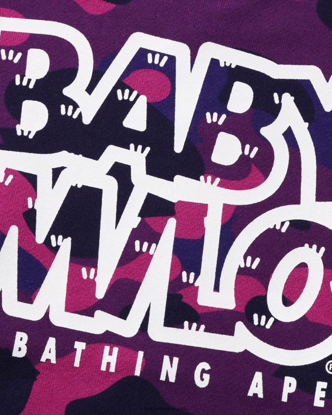 violetti lapset A Bathing Ape väri camo baby milo camp crewneck 8HT2D81472