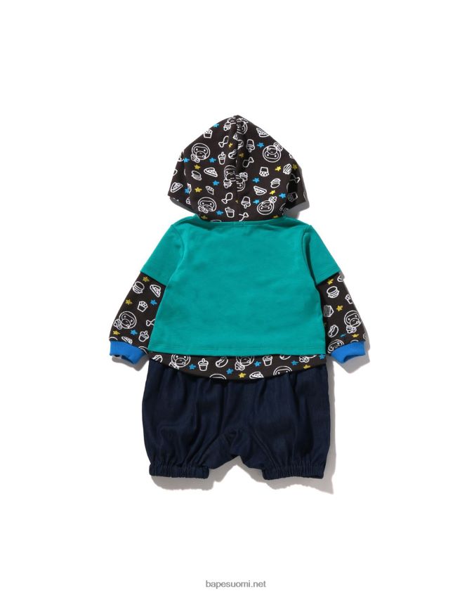 Minttu lapset A Bathing Ape baby milo roskaruokakerroksinen housupaita 8HT2D81604