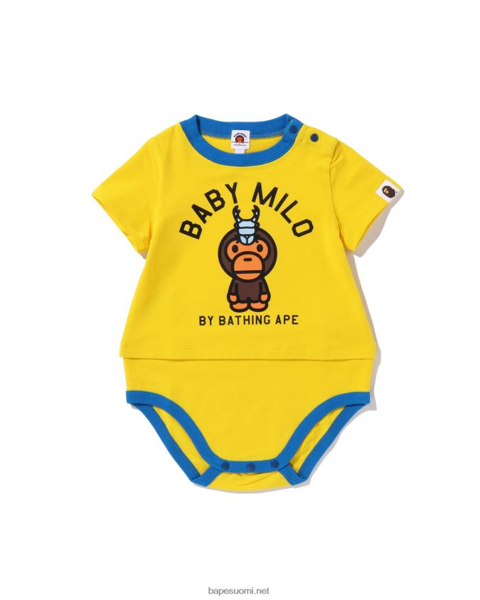 keltainen lapset A Bathing Ape baby milo polttarikuoriainen kerroksinen body 8HT2D81616