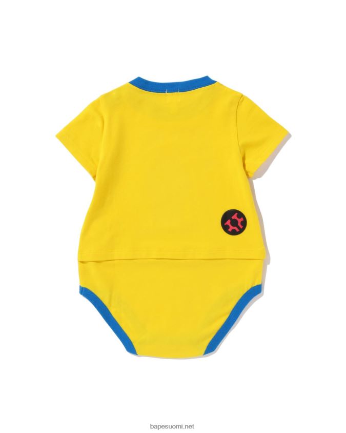 keltainen lapset A Bathing Ape baby milo polttarikuoriainen kerroksinen body 8HT2D81616