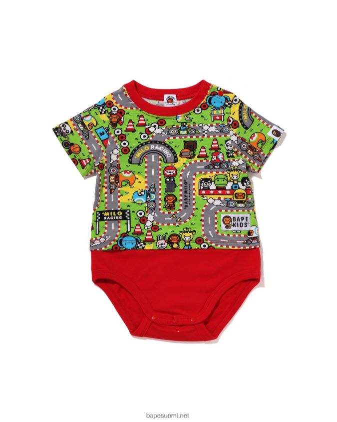 kirkkaan punainen lapset A Bathing Ape baby milo racing body 8HT2D81612