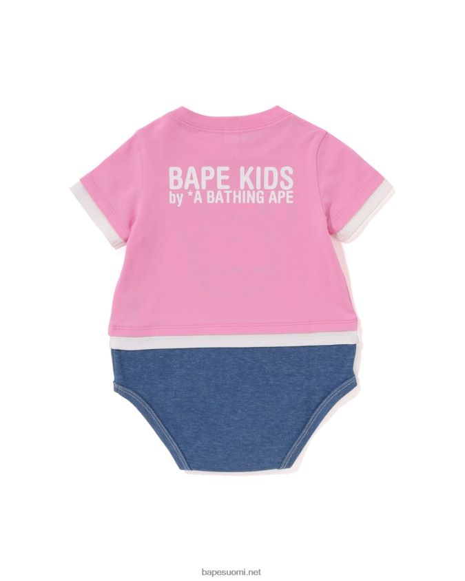 vaaleanpunainen lapset A Bathing Ape baby milo kasvot kerroksellinen body 8HT2D81702
