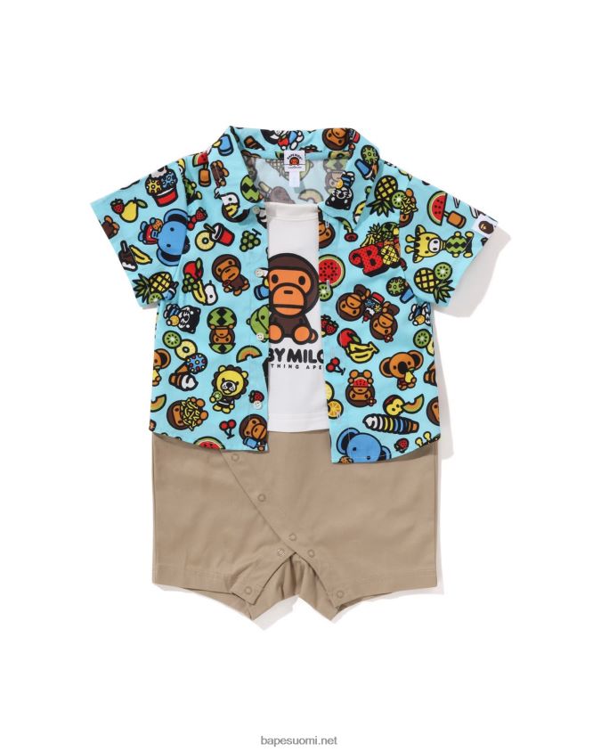 vaaleansininen lapset A Bathing Ape baby milo sekoitetut hedelmät paita kerroshousut 8HT2D81312