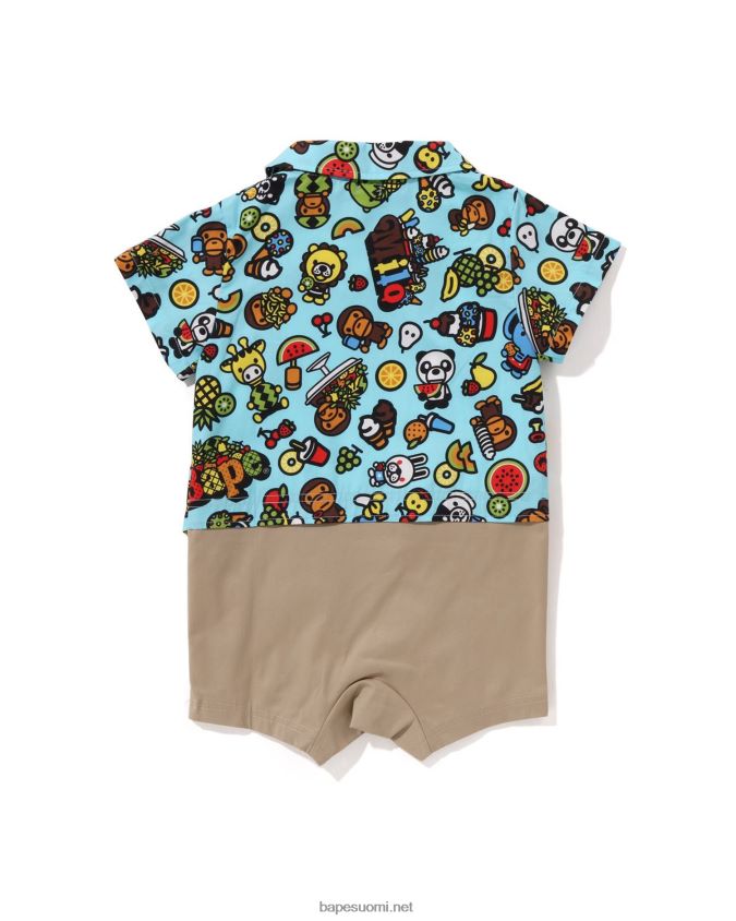 vaaleansininen lapset A Bathing Ape baby milo sekoitetut hedelmät paita kerroshousut 8HT2D81312