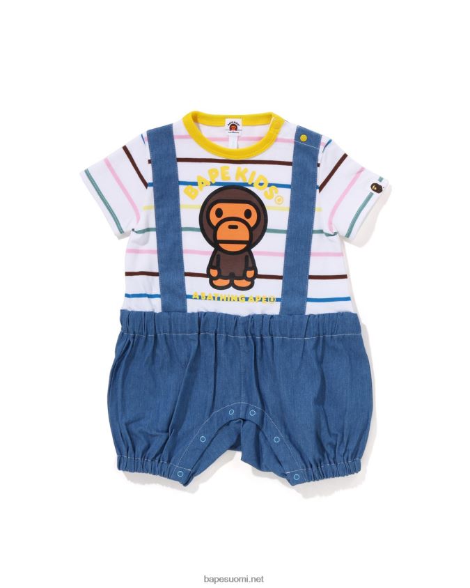 valkoinen lapset A Bathing Ape hoop baby milo henkselit housut kerroshousut 8HT2D81450