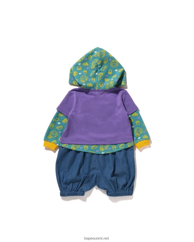 violetti lapset A Bathing Ape baby milo roskaruokakerroksinen housupaita 8HT2D81605