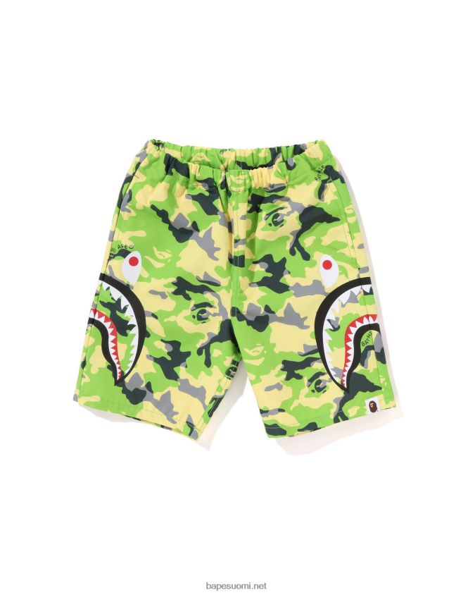 armeijan vihreä lapset A Bathing Ape woodland camo side shark beach shortsit 8HT2D81387