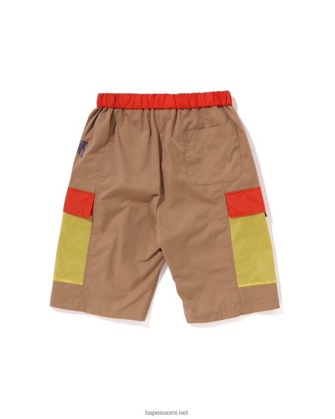 beige lapset A Bathing Ape verkkotaskuiset shortsit 8HT2D81308