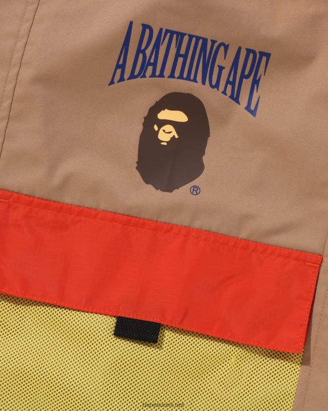beige lapset A Bathing Ape verkkotaskuiset shortsit 8HT2D81308