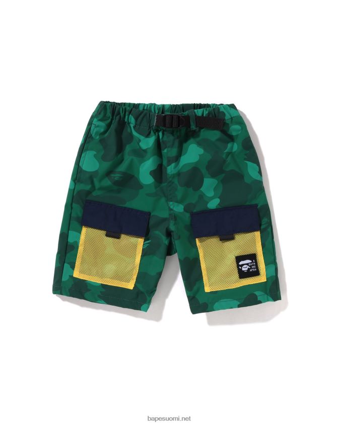 smaragdi lapset A Bathing Ape värilliset camo mesh -taskushortsit 8HT2D81596