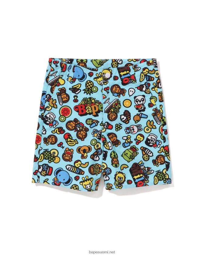 vaaleansininen lapset A Bathing Ape baby milo sekoitetut hedelmäshortsit 8HT2D81337