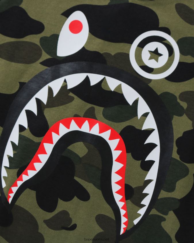 armeijan vihreä lapset A Bathing Ape 1. camo shark 3/4-hihainen t-paita 8HT2D81787