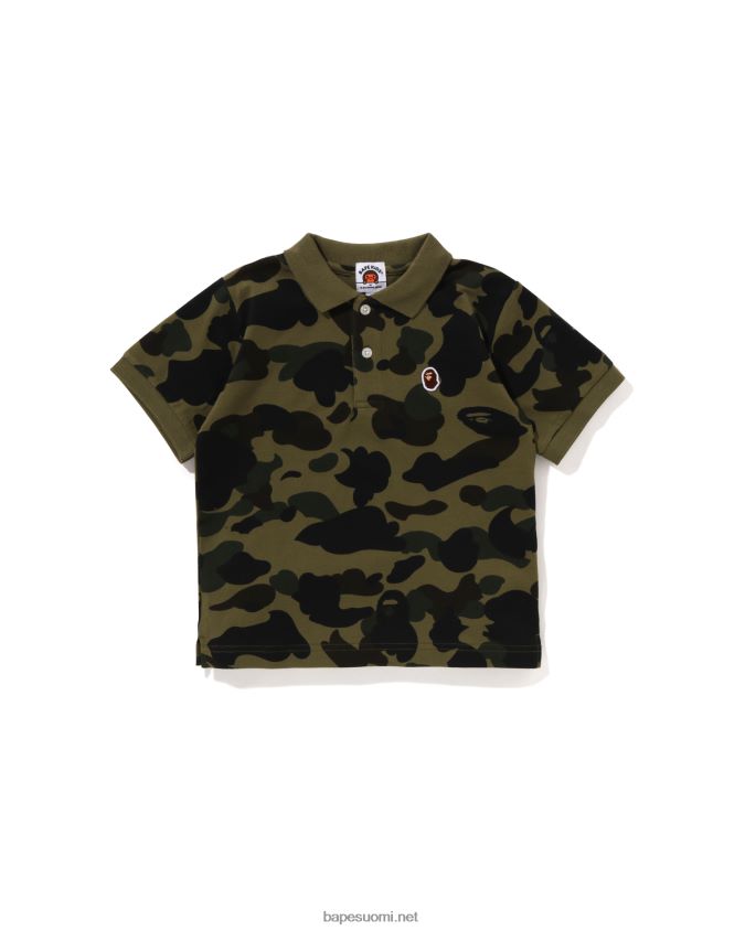 armeijan vihreä lapset A Bathing Ape 1. camo yhden pisteen poolo 8HT2D81304