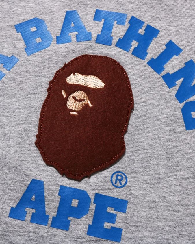 harmaa lapset A Bathing Ape college raglan tee 8HT2D81520
