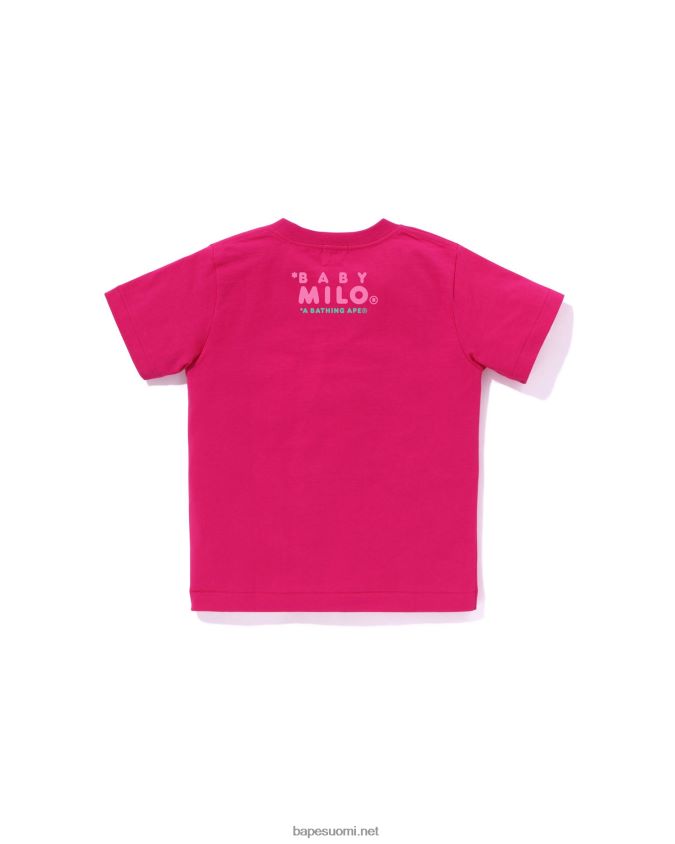 karmiinin ruusu lapset A Bathing Ape baby milo jäätelöpaita 8HT2D81411