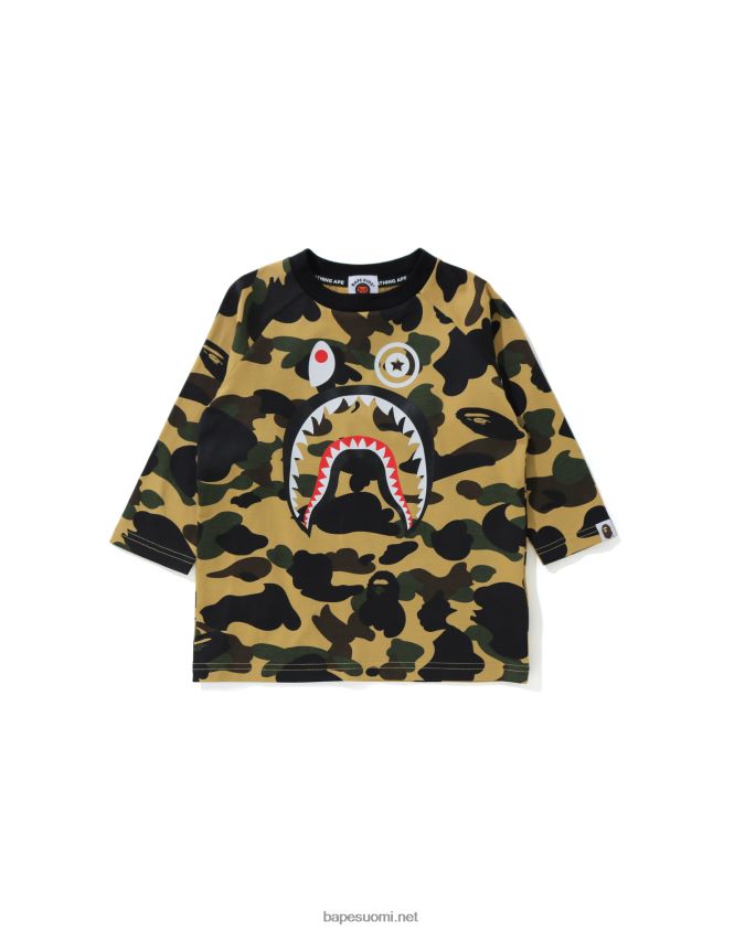 keltainen lapset A Bathing Ape 1. camo shark 3/4-hihainen t-paita 8HT2D81788