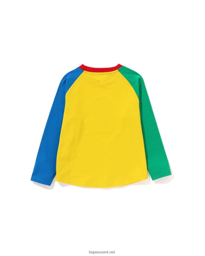 keltainen lapset A Bathing Ape baby milo donitsit raglan tee 8HT2D81466