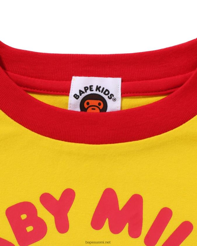 keltainen lapset A Bathing Ape baby milo donitsit raglan tee 8HT2D81466