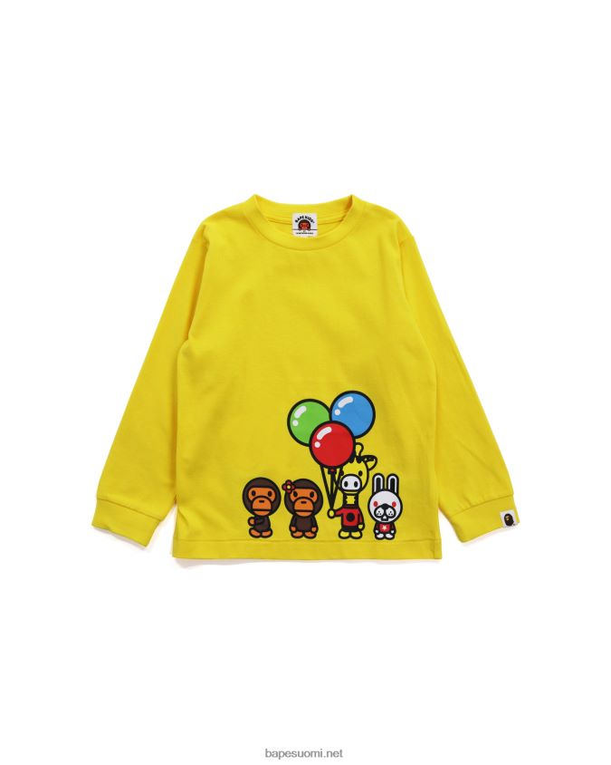 keltainen lapset A Bathing Ape baby milo & friends tee 8HT2D81777
