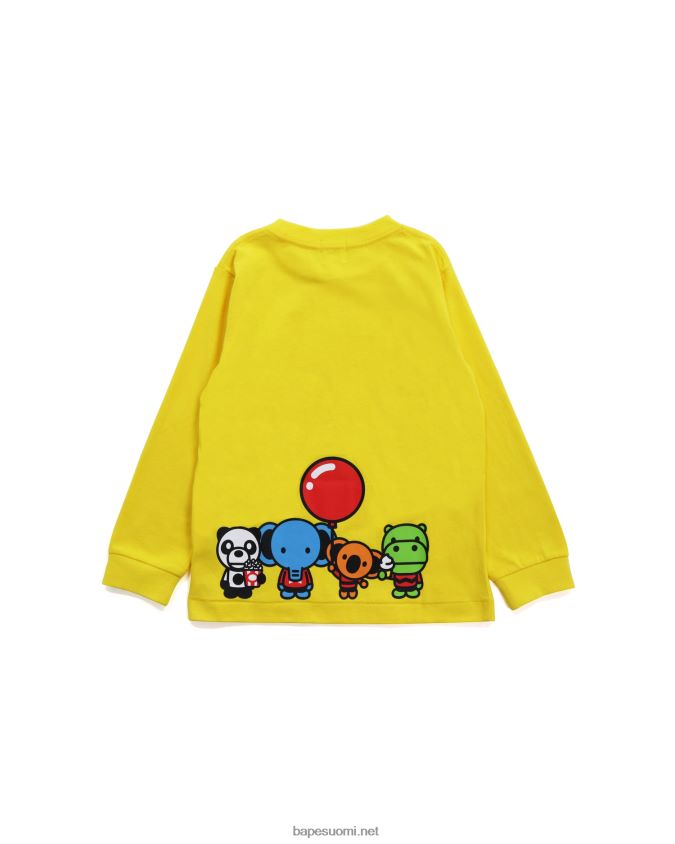 keltainen lapset A Bathing Ape baby milo & friends tee 8HT2D81777