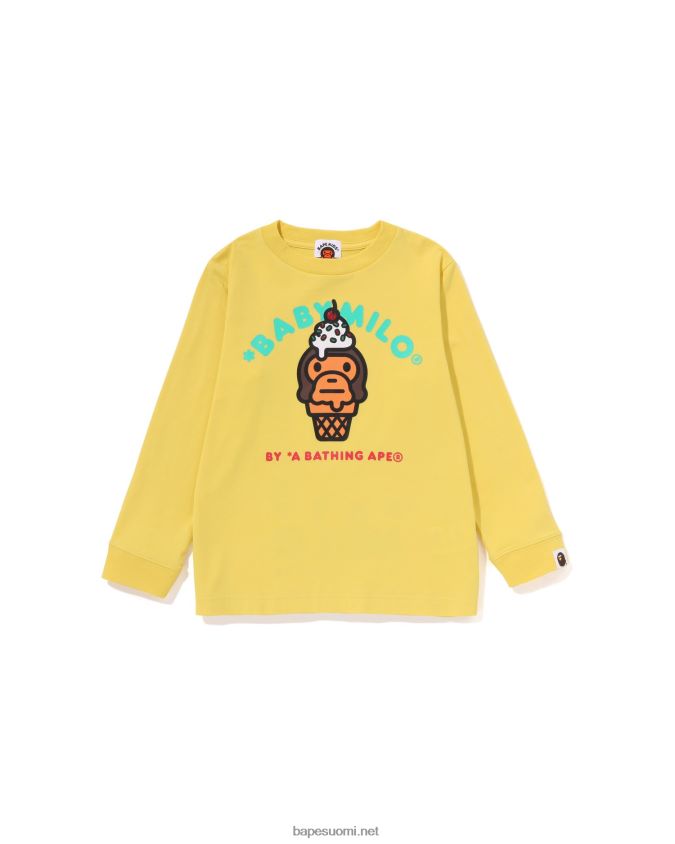 keltainen lapset A Bathing Ape baby milo jäätelöpaita 8HT2D81410