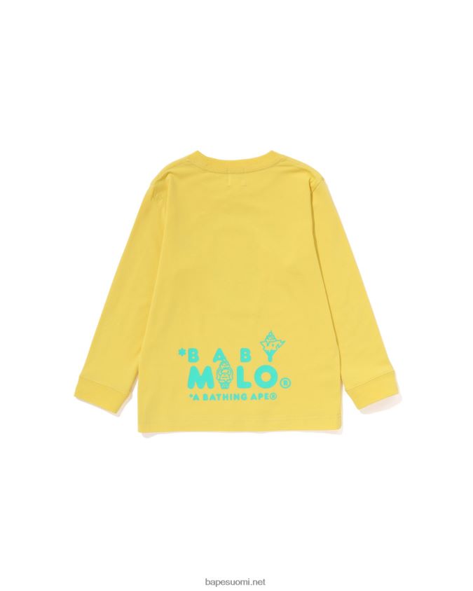 keltainen lapset A Bathing Ape baby milo jäätelöpaita 8HT2D81410