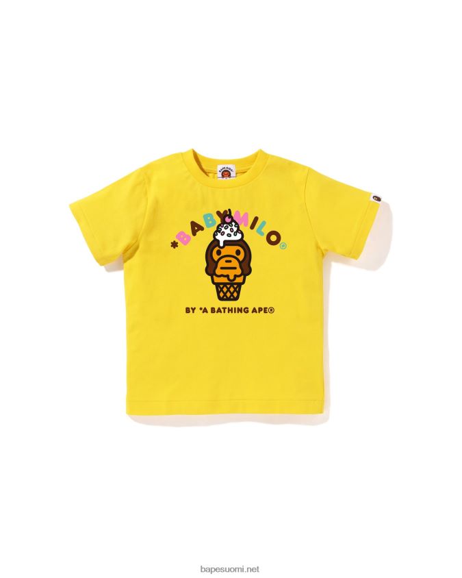 keltainen lapset A Bathing Ape baby milo jäätelöpaita 8HT2D81413