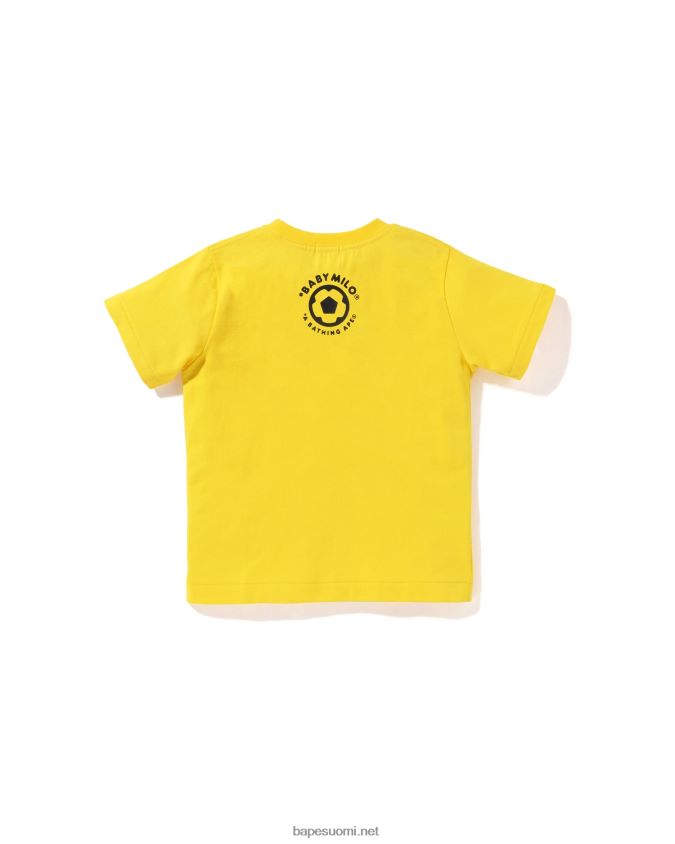 keltainen lapset A Bathing Ape baby milo jalkapallopaita 8HT2D81559