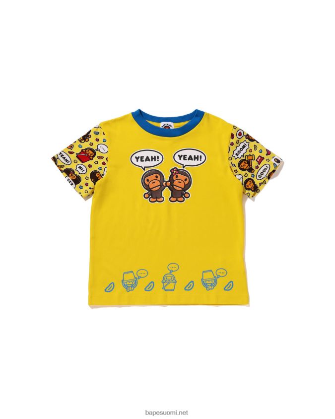 keltainen lapset A Bathing Ape baby milo puheilmapallo milo lisa tee 8HT2D81590