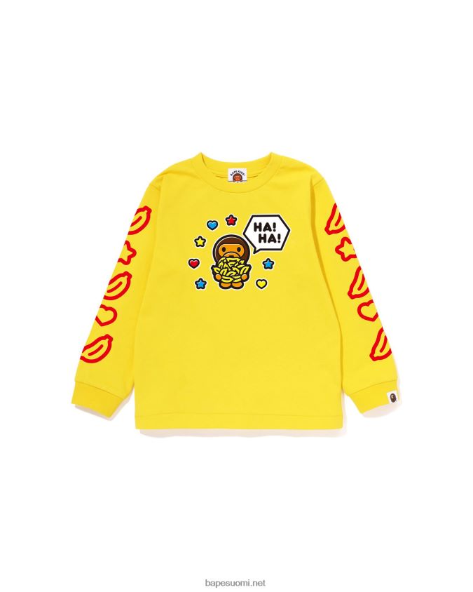 keltainen lapset A Bathing Ape baby milo puheilmapallo t-paita #1 8HT2D81482