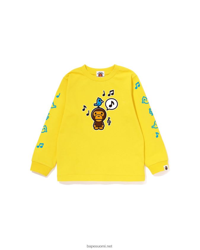 keltainen lapset A Bathing Ape baby milo puheilmapallo t-paita #2 8HT2D81488