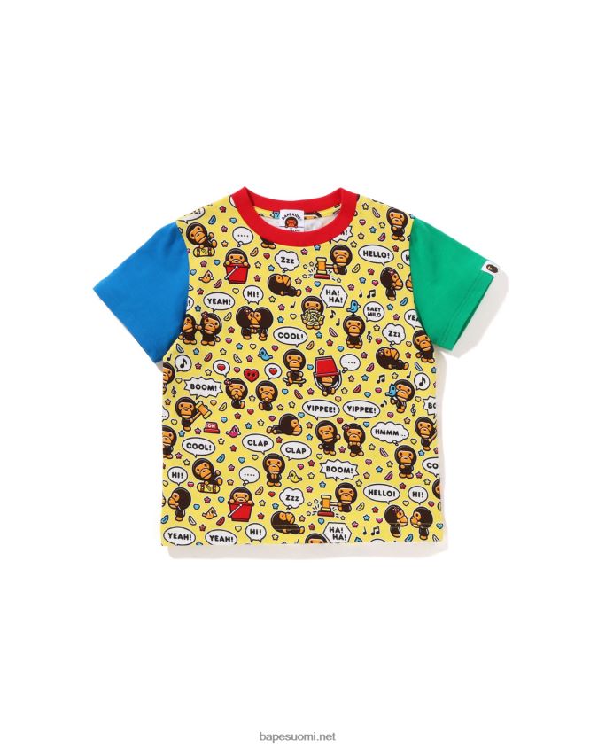 keltainen lapset A Bathing Ape baby milo puheilmapallo t-paita 8HT2D81592