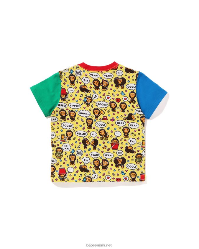 keltainen lapset A Bathing Ape baby milo puheilmapallo t-paita 8HT2D81592