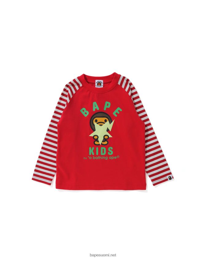 kirkkaan punainen lapset A Bathing Ape baby milo glow in the dark sta tee 8HT2D81772