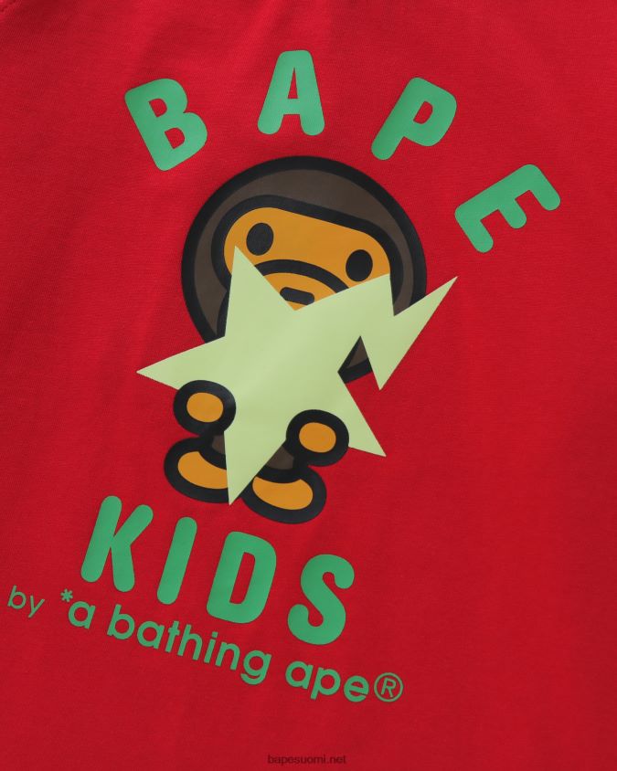 kirkkaan punainen lapset A Bathing Ape baby milo glow in the dark sta tee 8HT2D81772