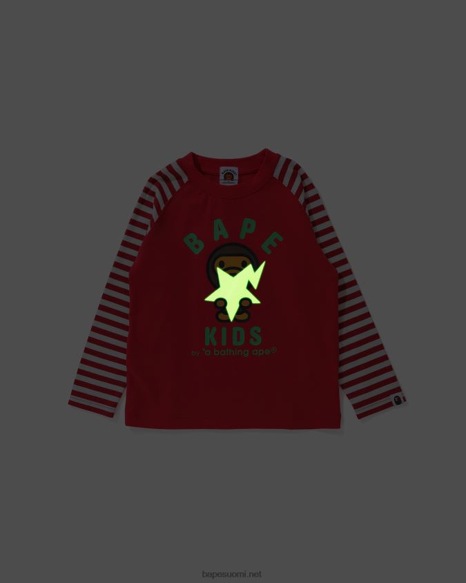kirkkaan punainen lapset A Bathing Ape baby milo glow in the dark sta tee 8HT2D81772