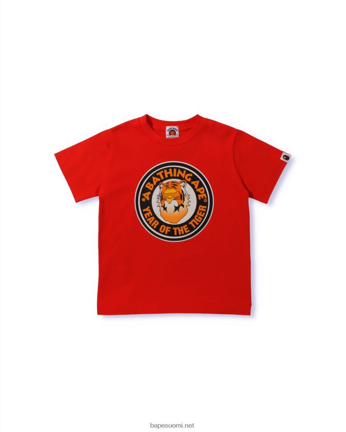 kirkkaan punainen lapset A Bathing Ape vuosi tiikeri tee 8HT2D81748