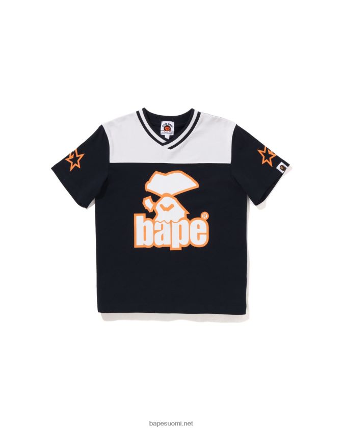 laivastonsininen lapset A Bathing Ape moonface jalkapallo tee 8HT2D81574