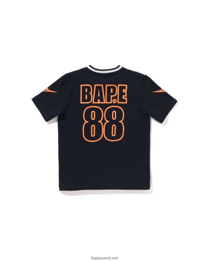 laivastonsininen lapset A Bathing Ape moonface jalkapallo tee 8HT2D81574