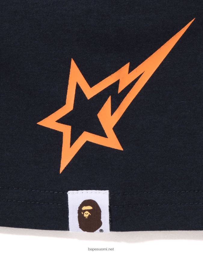 laivastonsininen lapset A Bathing Ape moonface jalkapallo tee 8HT2D81574