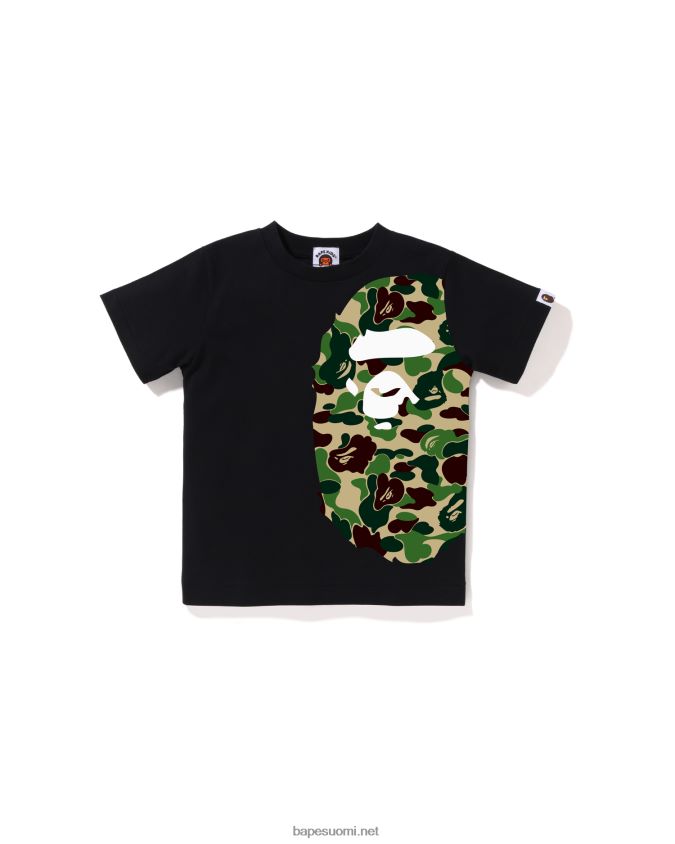 musta lapset A Bathing Ape abc camo puoli iso head t-paita 8HT2D81290